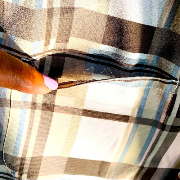 ✨ VINCE CAMUTO✨ Oversized High-Low Plaid Blouse - Picture 9 of 16